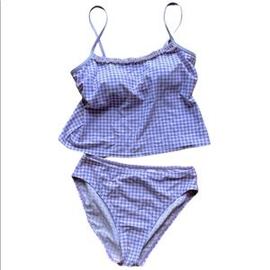 Carolina Blues by Carolina Colours Purple Gingham Tankini Bikini | Women’s Small